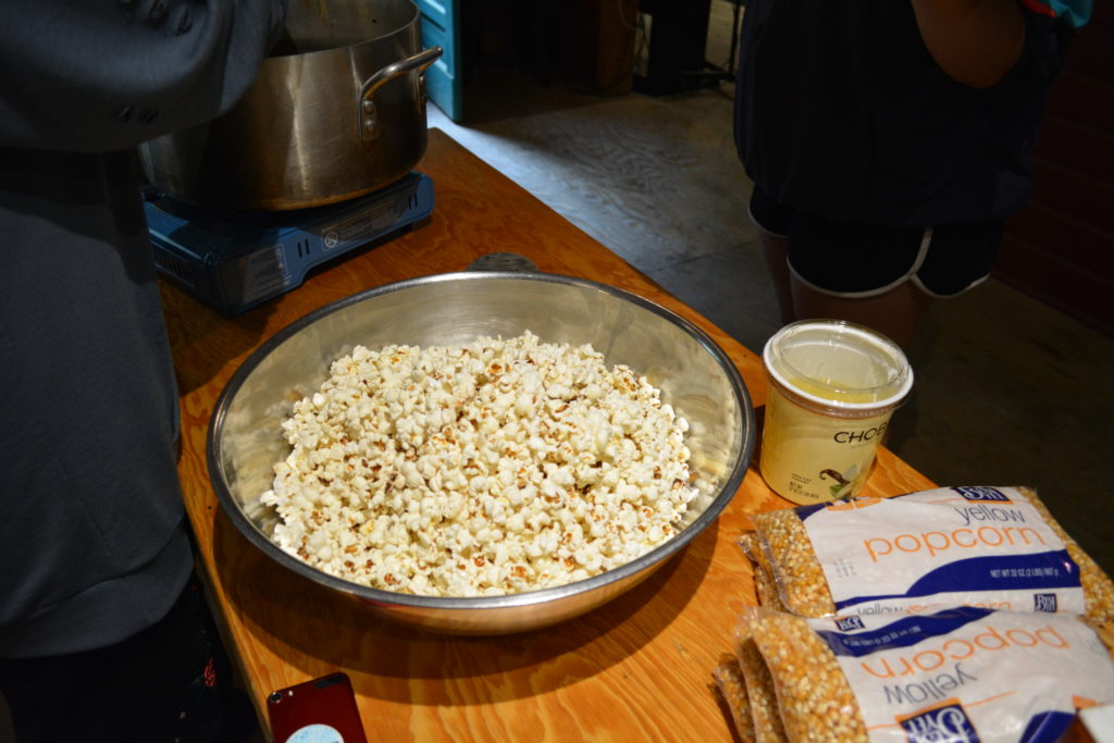 snacks at art camp - popcorn